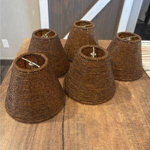 Set Of 5 Seed Bead Clip On Style Mini Lampshades